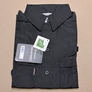 Dri Duck Fishing Shirt Mens Small Black Short Sleeve Vented Water Resist New S